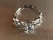 Anello oro bianco 14k con - bianco,