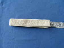 Antica Fascia bordo cotone naturale ricamato anni '20 mtl 9,50 sartoria nuovo