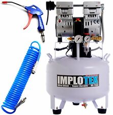 Compressore a sussurro silenzioso 850 W oil-free incl. pistola di soffiaggio e tubo aria compressa