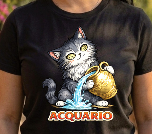 Maglietta acquario gatto - maglietta,