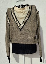 Lauretta - Blusa in Filo di Rafia Sint., Lino e Seta - Anni 80 Vintage