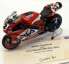 Minichamps scala 1/12 122 040252 Ducati 999R F04 WSB 04 James Toseland firmato