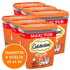 Catisfactions Snack al Pollo Croccanti Gustosi e Ripieni per Gatti Maxi Tub 350g