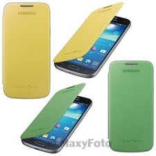 SAMSUNG 2X CUSTODIA ORIGINALE FLIP COVER CASE GALAXY S4 MINI I9195 VERDE +GIALLA