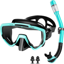 Set per Snorkeling Adulti Con Maschera E Boccaglio, Occhialini Da Sub Panoramici