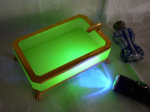 Vintage opaline vaseline - opaline,