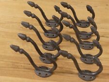 10 Coat Hooks Rustic Brown