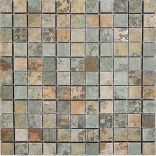Mosaico IN Ceramica Gres Porcellanato/Beige Braun Grigio-Verde Opaco Parete