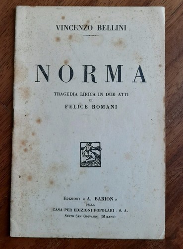 Norma vincenzo bellini 1933 - norma,