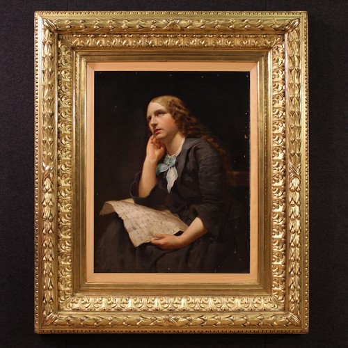Ritratto dama quadro olio - quadro, ad