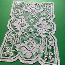 Centrino vintage rettangolare filet modano 40x27 cm bianco