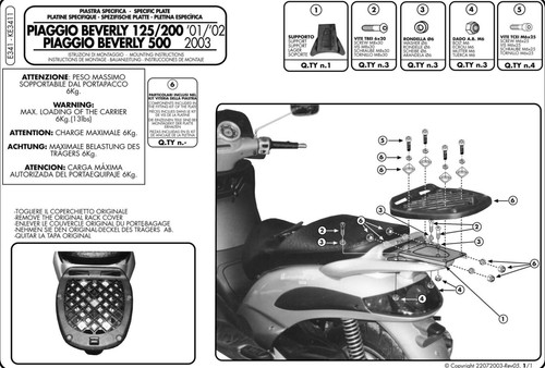 Givi kit att - givi, post.