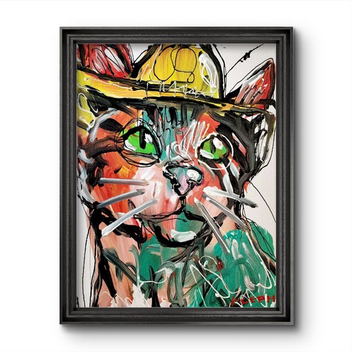 Aleph originale arte gatto - originale,