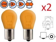 2X LAMPADINA 12V 21W BA15S ARANCIONE AUTO LUCE FRENO FRECCE SEGNALE LAMPADINA