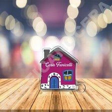 Portachiavi Festa del Papà a forma di Casa con Cognome Personalizzato