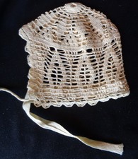 Cuffia per bambola antica - cuffia,