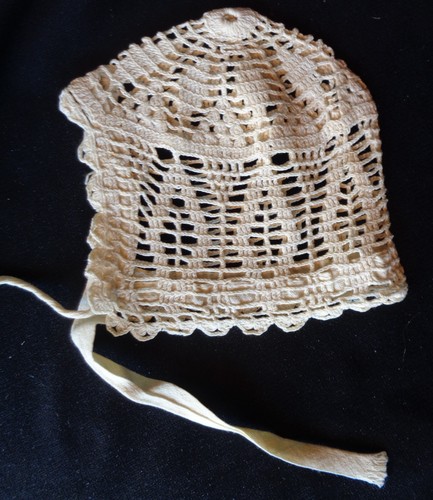 Cuffia per bambola antica - cuffia,