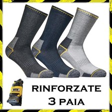 Calze da LAVORO Uomo Donna Corte RINFORZATE Calzini Rinforzati in Cotone Work di