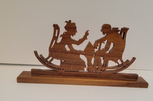 Coppia legno intagliato a - legno,