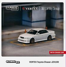 Tarmac Works 1:64 Vertex Toyota Chaser JZX100 bianco metallizzato pressofuso auto giocattolo