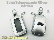 PortaTelecomando in Ecopelle SILVER Series Logo Metallico R
