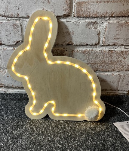 Insegna neon coniglietto legno - insegna,