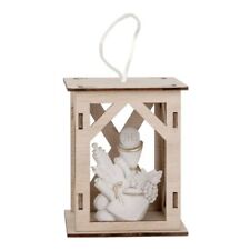Lanterna legno con ICONA resina PRIMA COMUNIONE con luce led BOMBONIERA 1FKY