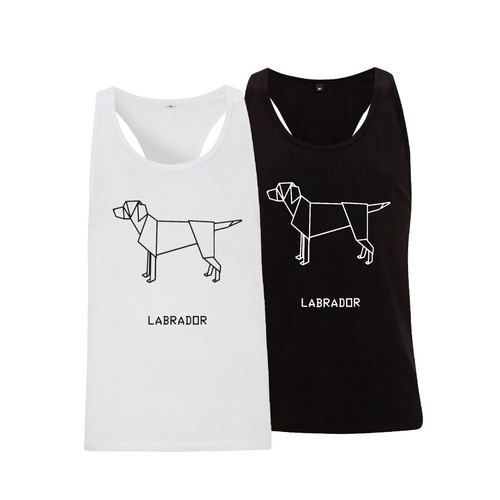 Labrador origami men - origami, tank
