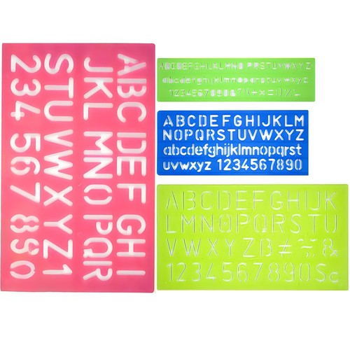 Stencil con lettere numeri - con, e