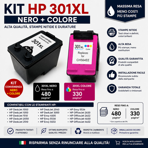 Cartuccia 301xl nero - cartuccia, hp