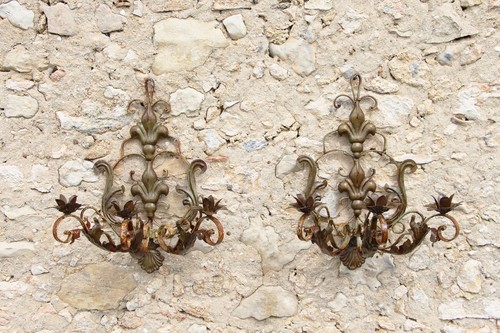 Coppia antiche applique da - coppia,