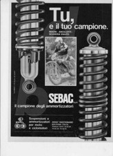 advertising Pubblicità -AMMORTIZZATORI SEBAC-'76--ENDURO EPOCA MX VINTAGE