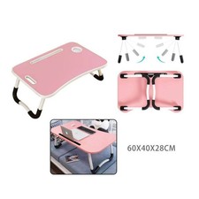 TAVOLINO PIEGHEVOLE ROSA SUPPORTO PER COMPUTER PORTATILE LAPTOP SALVASPAZIO CASA