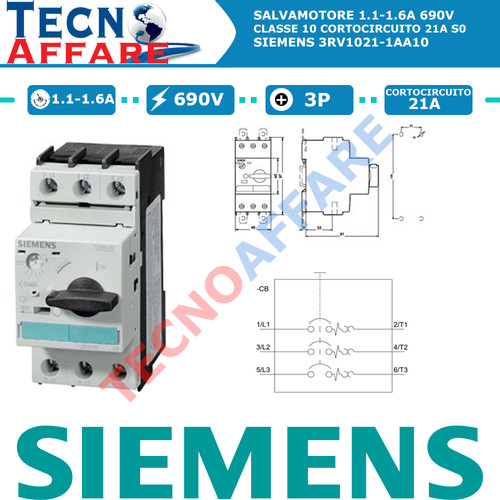 Salvamotore 6a 690v - 1.1-1.6a,