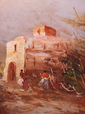 ALDO LOPEZ /Aldo Luxardo Livorno Paesaggio con casa olio su tavola 53x43cm