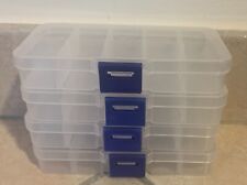 Lotto 4 Plastica Gioie Scatola Portaoggetti 10 scomparti