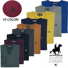 Maglione Maglioncino Uomo Scollo V Pullover Punta Tinta Unita Elegante M L XL XX