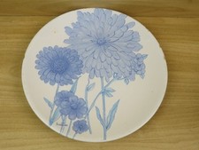 vecchio PIATTO IN CERAMICA ERNESTINE SALERNO con fiori blu decorato a mano di