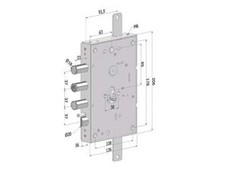 SERRATURA TRIPLICE P/PORTE BLINDATE CILINDRO EUROPEO REVERS.INT.37 265  (2651...