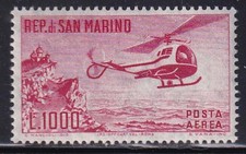 W254 SAN MARINO – Elicottero, 1.000 lire Aerea n. 138 – MNH**