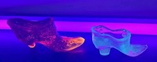 2 Fenton Glass Shoes Amberina