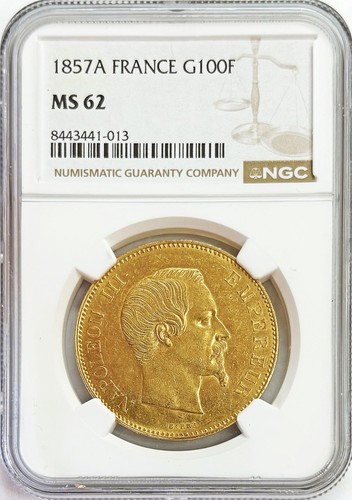 1857 oro francia 100 franchi - oro,
