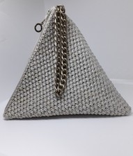 Pochette Avorio da polso ad uncinetto mod "Piramide" Lavorata a mano in Italia