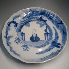 Piatto giapponese blu bianco
