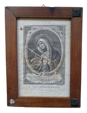 *HH* Antica Incisione Religiosa Votiva Stampa Giovanni Balestra Madonna Norcia