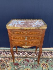 Antico mobiletto comodino stile Luigi XV francese fine intarsio bois de rose ...