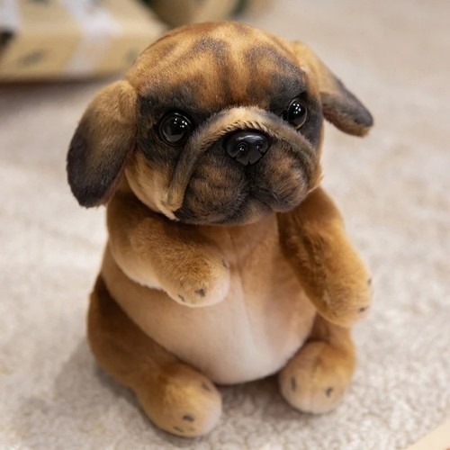 Peluche cane carlino marrone - , 8