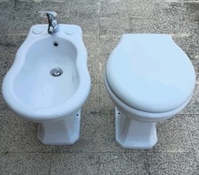 CERAMICA GLOBO PAESTUM SANITARI A TERRA VASO Con Copriwater +BIDET 