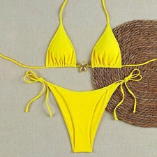 Bikini donna tempo libero con pentagramma in metallo per attività primaverili ed estive