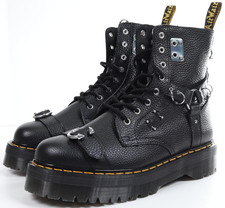 Dr. Martens Jadon Hardware Stivali Nero Platform Piercing Gioielli Uomo Taglia 13